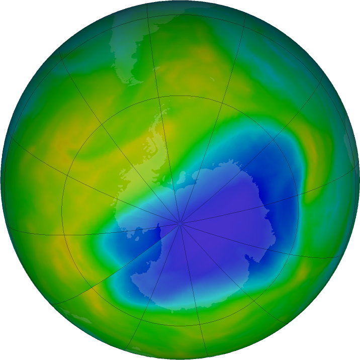 Antarctic ozone map for 12 November 2024